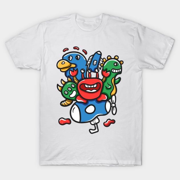 Monster Character Doodle Art T-Shirt by Dzulhan